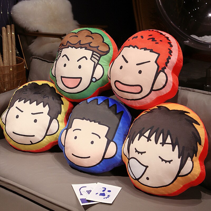 Anime Cushion Toy 40cm - Sakuraki Hanamichi, Rukawa Kaede, Sendou Miyagi, and Ryouta