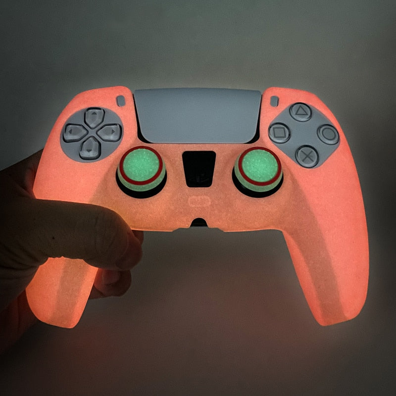 Glow in Dark Silicone Case For PS5 DualSense with Thumbgrips
